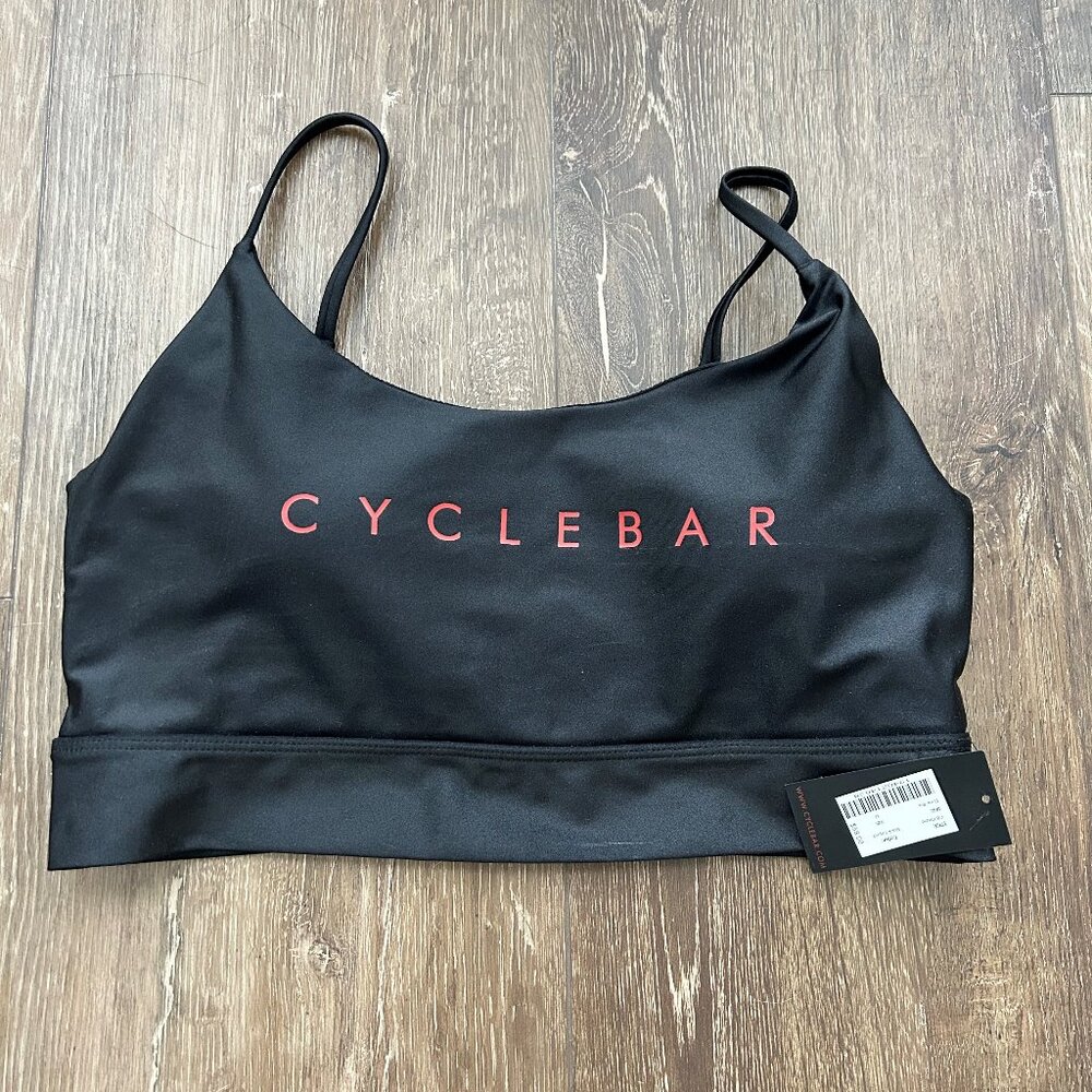 NWT CycleBar Onzie Flow Bra Black Liquid Size L
